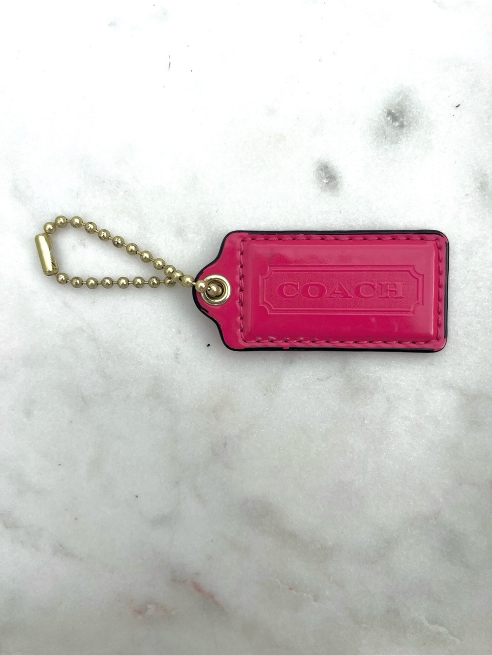 COACH Vintage Patent Leather Hang Tag, Watermelon Pink